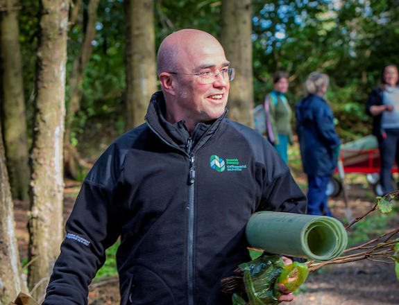 man working the forest