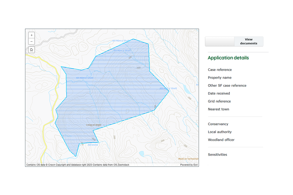 Screen shot of the register of Environmental Impact Assessments (EIAs)